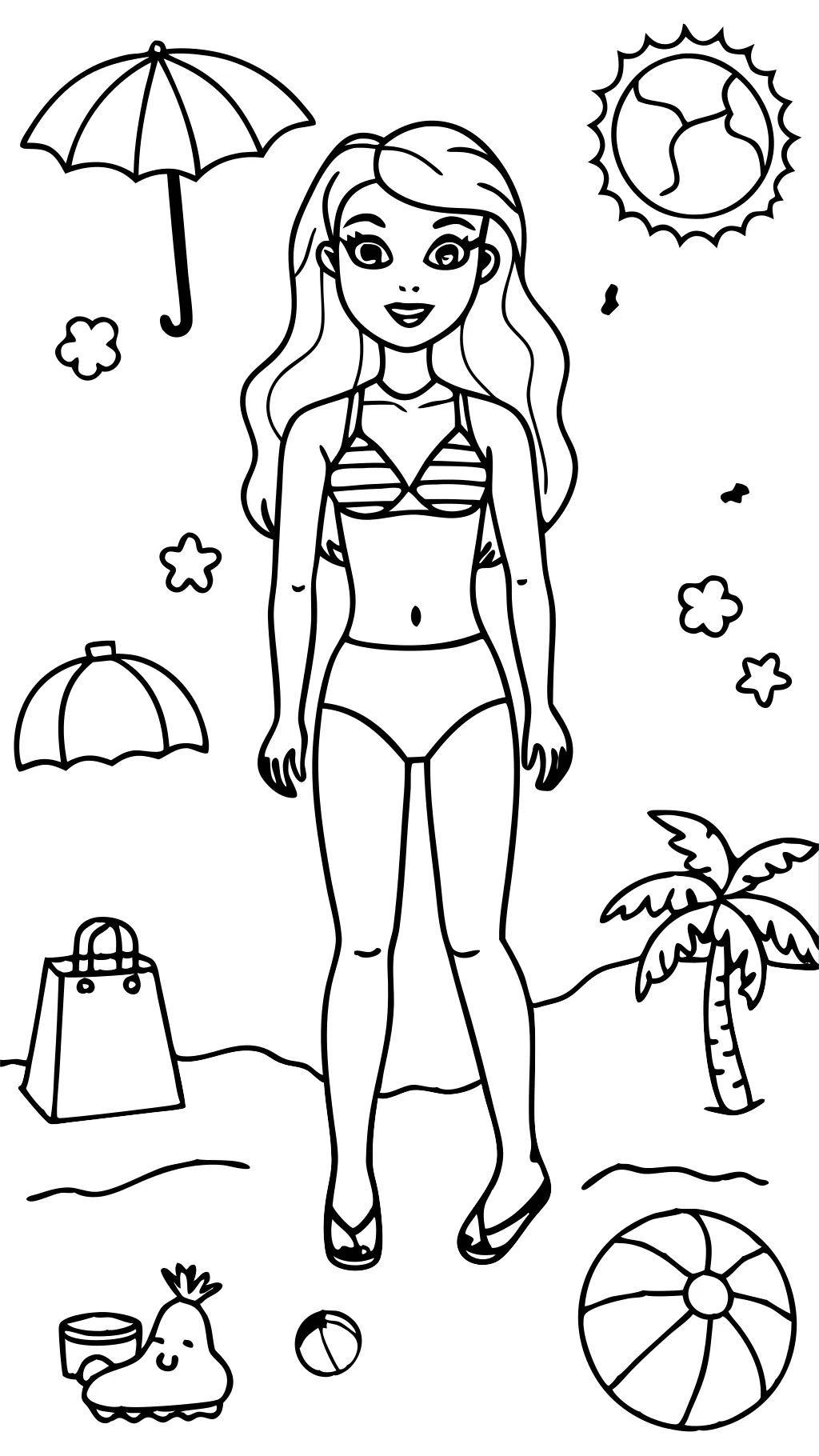 summer barbie coloring pages